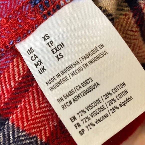 NWT American Eagle Amazingly Soft flannel shirt XS - Picture 5 of 6